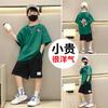 Conjunto de Shorts de Manga Curta de Algodão Puro para Meninos 2025 Novo Estilo Moda Infantil Versátil de Verão Conjunto Esportivo de Duas Peças Bonito