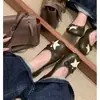 Zapatos planos Mary Jane versátiles de estilo francés con estampado de estrellas para mujer, nueva colección 2026, bailarinas de suela blanda con punta poco profunda y detalle de lazo