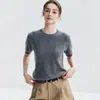 Suéter de Cachemira 100% Hueco Otoño/Invierno Kangsai Ni para Mujer Cuello Redondo Holgado Top Suéter Base de Manga Corta para Mujer