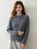Suave Cárdigan de Punto Trenzado Estilo Coreano Nuevo para Mujer Manga Larga Cuello Redondo Botones con Borlas Versátil Suéter Chaqueta Capa Base