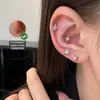 Mini Exquisito Clavo para Cartílago Auricular de Acero de Titanio Estrella de Cuatro Puntas de Lujo Ligero Clavo para Oreja Único Amigable con la Oreja Acero de Titanio de Grado Médico Clavo Corto para Oreja