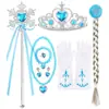 Frozen 2 Elsa Anna Elsa Princesa Manga Larga Falda Capa Chal Vestido para Niñas Generación Transfronteriza