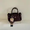Bolso de Mano Textura Nicho Lujo Ligero Otoño/Invierno Estilo Coreano para Mujer Moda Versátil Retro para Salir Compras Bolso de Hombro Cruzado