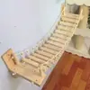 Estrutura de Escalada para Gatos em Madeira Maciça, Ponte para Gatos Montada na Parede que Economiza Espaço para Apartamentos Pequenos, Corredor Aéreo para Gatos Suspenso na Parede