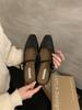 Zapatillas de medio paso con tacón grueso y punta cerrada, Zapatos de mujer de boca poco profunda, Nuevo estilo de primavera, Sencillos y versátiles, Sandalias plateadas de una sola tira