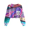 Moda Kpop Caçador de Demônios Crianças Hoodie Superman Caixa Moletons Curtos Crianças Inverno Roupa Macia Desenho Animado Con