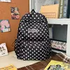 Nueva Mochila Shuai Mijia de Gran Capacidad y Aspecto Moderno con Diseño Casual Estampado, Adecuada para Estudiantes de Secundaria y Preparatoria, con Lunares