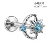 Pendientes de Titanio Jiangtai F136 Sol y Luna Circonita G23 Aleación de Titanio Joyería para Piercings en el Cuerpo Pendientes
