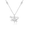 Collar de plata de ley S925 Planeta del amor para mujer diseño de nicho de lujo ligero venta al por mayor colgante de corazón de amor para novias popular celebridad de internet