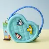 Monedero de silicona con forma de cueva cuadrada para niños, bolso cruzado para caminar, divertido y bonito bolso de silicona para cambio.