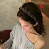 Diadema Retro Maillard Otoño Invierno para Mujer de Gama Alta Lujo Ligero Borde Ancho Parte Superior Alta del Cráneo Diadema Estilo Simple Sombrero