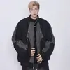 Chaqueta aviador retro de retazos estilo callejero americano, abrigo acolchado de algodón, estilo funcional moderno chino, chaqueta de algodón cálida de corte holgado para hombres y mujeres