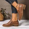 Zapatos de tacón grueso de punta con corte profundo, versátiles y de moda para mujer, versión coreana nueva para primavera y otoño, cómodos zapatos casuales sin cordones para mujer