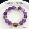 Pulsera de Cristal de Fuego Púrpura Nueve de Lujo Ligero de Alta Gama Diseño Original Amatista Uruguaya Natural Venta al por Mayor