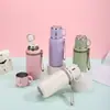 Nova Caneca Térmica de Aço Inoxidável 316 com Tampa Dupla, Copo Portátil com Tampa Separadora de Chá e Água, Copo de Água para Viagem com Cordão