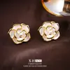 Brincos Exclusivos e Luxuosos de Camélia com Gota de Óleo e Pérolas, Brincos Elegantes Estilo Francês Inspirados em Chanel, Brincos da Moda e de Alto Padrão para Mulheres