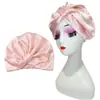 Nueva Gorra de Dormir Elástica de Ala Ancha, Gorra de Dormir Transfronteriza de Doble Capa Imitación Seda para el Cuidado del Cabello, Gorra de Quimioterapia Satinada Anudada para Belleza y Cuidado del Cabello