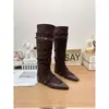 Nueva Colección Otoño 2026: Botines de Punta Aguda con Tacón Oculto de Estilo Europeo y Americano para Mujer, Botas de Montar de Caña Alta de Moda y Versátiles
