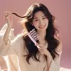 Peine Ondulado de Doble Fila para Rizos Casero para Mujeres, Peine Masajeador de Dientes Grandes para Dar Volumen, Peine de Dientes Anchos Antiestático para Peinar Cabello Largo