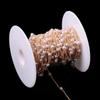Cadena de cobre puro con perlas, accesorios de joyería, pulsera, cadena de perlas, bricolaje, horquilla, cadena de abanico redonda, cadena de cuentas, joyería