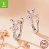 Pendientes Originales Yinziyun de Plata de Ley S925 Chapados en Platino Hoja de Otoño Pendientes Exquisitos de Hoja Pequeña con Circonia