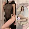 Lencería Sexy Retro Sexy Cheongsam Hueco Revelador de Pecho Malla Transparente Camisón Femenino Flirteo Lencería Sexy Transparente