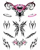 Pegatina de tatuaje de mariposa rosa estilo gótico para la cintura y zonas privadas de mujer, pegatina de tatuaje niche Yabi