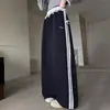 Calças Casuais de Outono para Meninas Médias e Grandes Primavera e Outono Novas Roupas Infantis Meninas Listradas Calças de Moletom Esportivas Largas Versáteis Modernas