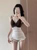 Traje de Baño de Una Pieza para Mujer 2023 Nuevo Slim Popular en Internet Conservador de Manga Larga de Gama Alta Retro Hada Aguas Termales
