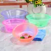 Pote pequeno de plástico colorido semitransparente mini vaso de plantio redondo pote para sopa de arroz tigela pequena pote para morango cereja amora