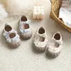 Zapatos de Caminar para Niñas con Lazo, Nuevos Zapatos de Princesa Antideslizantes de Primavera y Otoño, Zapatos de Cuero con Suela Suave y Estampado Floral para Niños de 1 a 3 Años