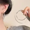 Nuevos Pendientes de Aro Lisos Exagerados Europeos y Americanos para Mujer, Gama Alta, Lujo Ligero, Versátiles, Simples, Estilo Popular, Pendientes de Temperamento, Venta al por Mayor de Pendientes