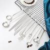 Vajilla de acero inoxidable mate 304 de Amazon, cuchillo, tenedor y cuchara adecuados para cuchillos, tenedores y cucharas de carne occidentales, cucharas de postre, cucharas de hielo.