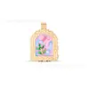 Venta Caliente Transfronteriza Pintura al Óleo Jardín de Monet Colgante de Gota de Aceite de Acero Inoxidable Collar Pendientes de Cadena de Lana Joyería DIY