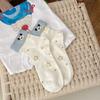 Calcetines acanalados de alta calidad para mujer, adecuados para primavera y otoño, se pueden usar doblados o rectos, calcetines de algodón de media caña con dibujos animados, calcetines holgados para colegialas