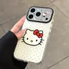 Capa de Gato com Bolinhas para Apple 17PROMAX iPhone16 Nicho 14 Camada Dupla 13 Casca Dura 12/11