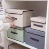 Caja de almacenamiento de ropa armario tela de algodón y lino caja de almacenamiento Pantalones vaqueros artefacto para guardar artículos varios caja de almacenamiento