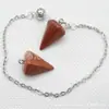 Venta caliente Ágata natural Cristal gema cono hexágono cono colgante DIY Colgante de cristal