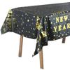 Mantel Desechable de Papel de Aluminio con Puntos Estrellados tipo Espejo, Mantel Chapado en Oro para Navidad, Año Nuevo, Temporada de Graduación, Estampado en Oro para Cumpleaños