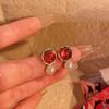 Pendientes de perlas estilo universitario Maillard Brown para mujer 2023, nuevos y populares, pendientes únicos, elegantes y de alta calidad.