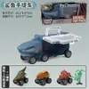 Camión de Contenedores de Dinosaurios Transfronterizo Patinete Mini Coche de Tracción Hacia Atrás Modelo de Dinosaurio de Goma Suave Juguete de Almacenamiento para Niños Coche de Juguete Regalo