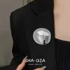 Broche Minimalista de Disco Grande para Mujer, Accesorio de Pin de Traje de Diseño de Nicho de Alta Gama de Moda