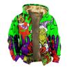 2024 Novo Transfronteiriço Monstro Grinch de Pelúcia Verde Sagrado Estampa Digital 3D Colorida Roupas de Algodão Soltas Masculinas DIY com Fotos
