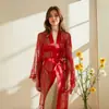 Bata de Noche Sexy de Bruja para Halloween para Mujer, Pijama Sexy de Encaje Hueco de Lujo Ligero, Bata de Baño Europea y Americana de Talla Grande