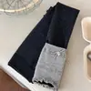 Leggings de rayas verticales cepilladas para niños estilo coreano con inserciones de encaje Pantalones cortos para niñas Pantalones exteriores para bebés y niños pequeños calcetines