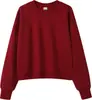 Sudadera Pulóver Corta de Cuello Redondo Estilo Europeo y Americano de 350g, Sudadera Holgada de Otoño para Mujer, Chaqueta Adelgazante con Texto Impreso