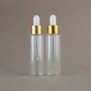 Botellas cuentagotas de vidrio transparente de tamaño completo, botellas de regalo de muestra para aceites esenciales, botellas dispensadoras cosméticas, en stock, color marrón té
