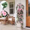 Colgante de pared de rosas, decoración de planta artificial para paredes de restaurante, cesta colgante de planta verde artificial, colgante de pared de rosas para balcón
