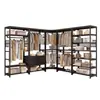 Vestidor Vestidor Dormitorio Perchero de Pie Perchero Combinación Almacenamiento de Esquina Estanterías Abiertas