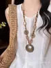 Collar Bohemio Colorido de Doble Capa Apilado Diseño de Nicho Temperamento Personalidad Estilo Étnico Moda Collar para Mujer